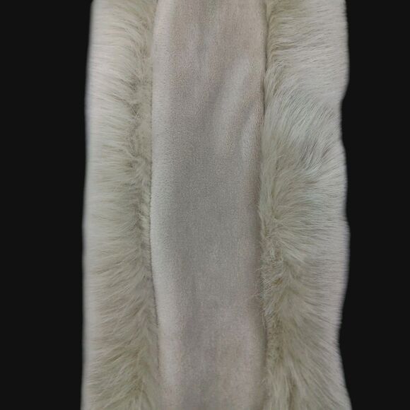 Faux Fur Pull Through Light Gray Winter Soft Scarf Collar Restoration Hardware - Picture 5 of 8